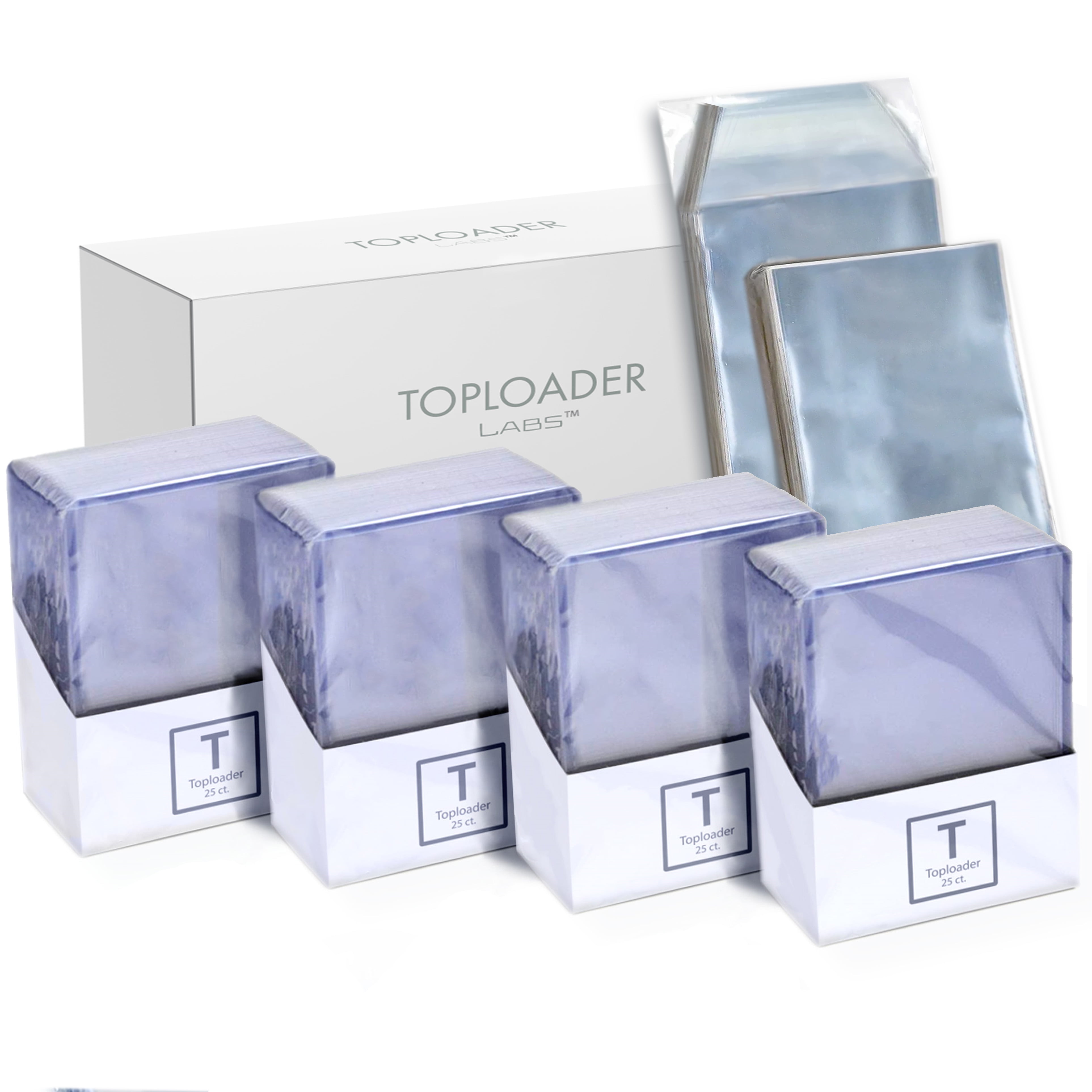 100 Toploaders, Penny Sleeves, and Perfect Fit Top Loader Sleeves - 3x4 Ultra Clear Hard Rigid Plastic Protectors and Trading Card Storage Box - Sports Trading Cards - Baseball, Football, Basketball