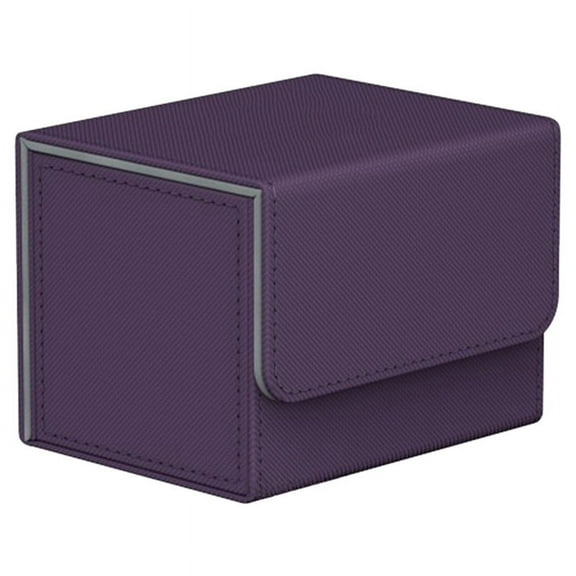 100+ Trading Card Deck Box Gathering Card Toy W/ Magnetic Closure Game Cards Storage Game Card Case Protector Purpler
