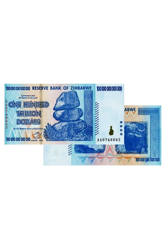 100 Trillion Zimbabwe Banknotes 2008 AA Series Uncirculated - Collectible Banknote with COA P91