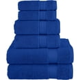 thumbnail image 1 of 100% Turkish Carde Cotton 6 Piece Towel Set, 620 GSM Towels for Bathroom, Super Soft 2 Bath Towels 2 Hand Towels 2 Washcloths, Royal Blue, 1 of 7