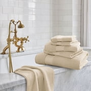 100% Turkish Cotton 6-Piece Bath Towel Set 600 GSM Soft Absorbent Luxury Bathroom Towels with Dobby Border for Home Hotel