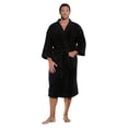thumbnail image 1 of 100% Turkish Cotton Men and Women Premium Terry Kimono Bathrobe Made in Turkey (Black, One Size), 1 of 3