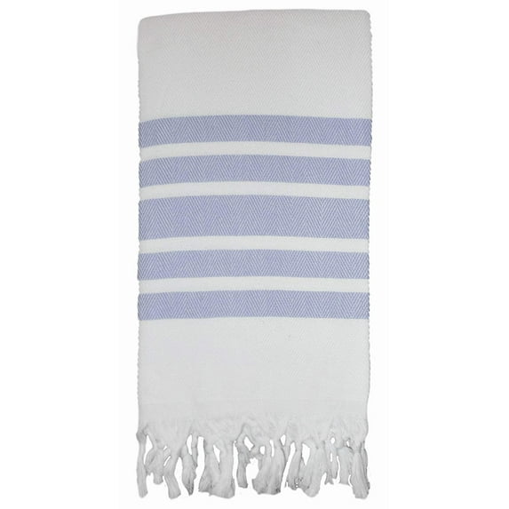 100% Turkish Cotton Towel - Herringbone Collection - 29 inch by 71 inch Blue