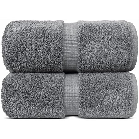 100% Turkish Cotton Towel Set (35X70 Inches Bath - Set Of 2, Gray)