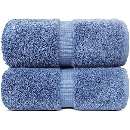 100% Turkish Cotton Towel Set (35X70 Inches Bath - Set Of 2, Wedgewood)
