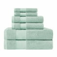 thumbnail image 1 of 100% Turkish Long Staple Cotton 6-Piece Towel Set, 2 Face, 2 Hand, and 2 Bath Dusty Aqua, 1 of 2