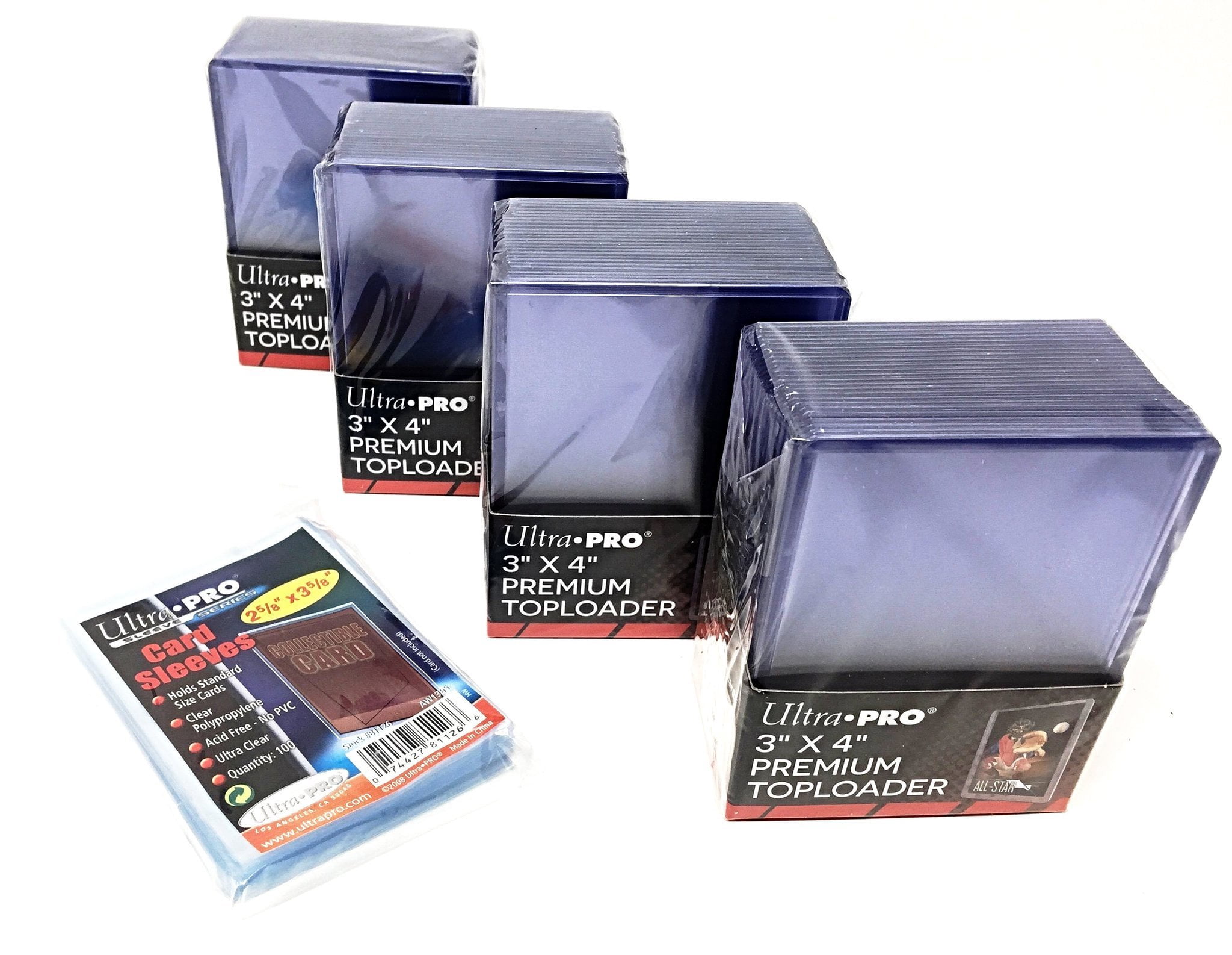 ultra pro toploader card sleeves Pro: Toploaders 3x4 & Bundle (100) TBC Games quality rigid PVC Ultra Pro: 3" x 4"