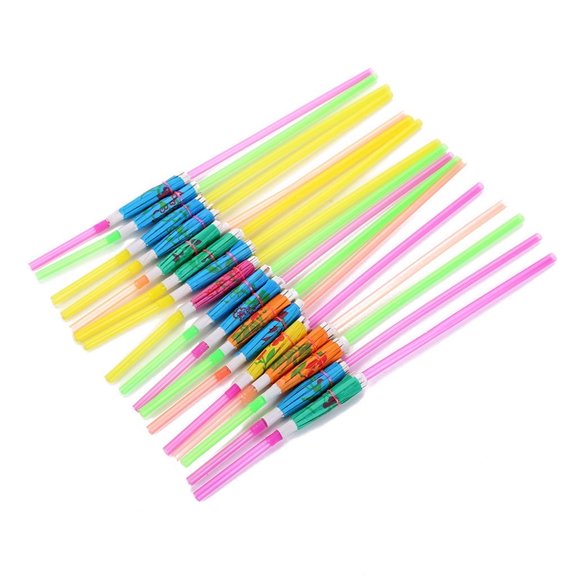 100 Umbrella Parasol Drinking Straws,Disposable Parasol Drinking Plastic Straws, Hawaiian Beach Cocktail Party Decorations Supplies
