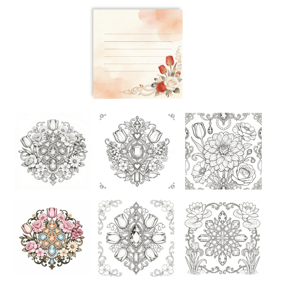 100 Unique Patterns Coloring Notepad, Double-Sided Stress Relief Sticky Notes for Message Taking & Creative Doodling