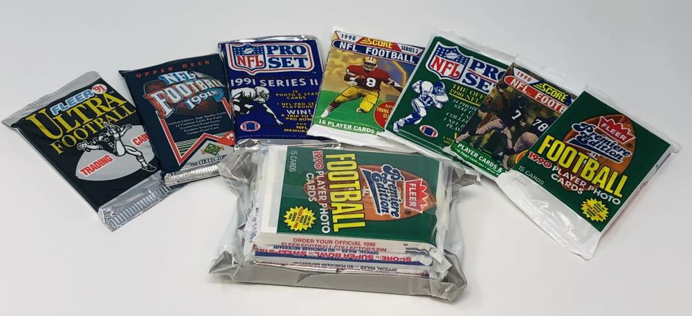 100 Unopened NFL Football Cards in Factory Sealed Wax Packs | Superior Sports Investments