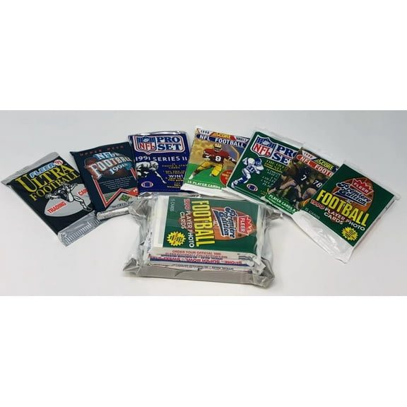 100 Unopened Vintage NFL Football Cards in Factory Sealed Wax Packs | Superior Sports Investments