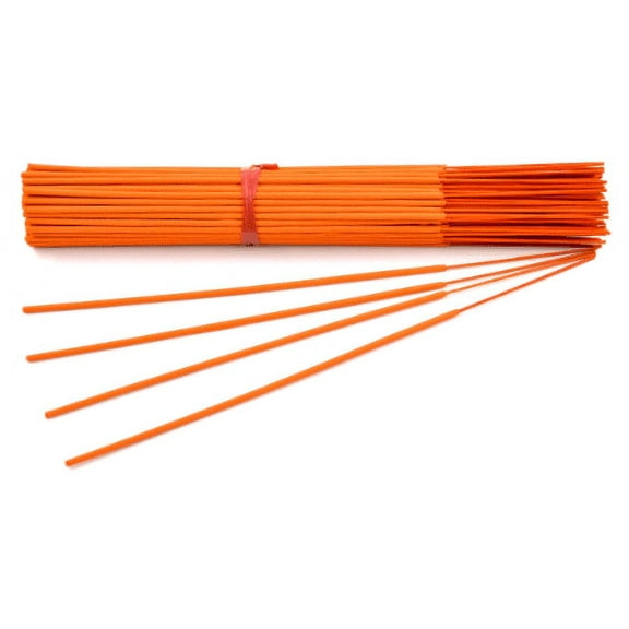 100 Unscented (Orange) Incense Sticks 11 inch - 100% Natural Joss and Bamboo 11" Punk Blanks - for DIY Aromatherapy Incense Making.