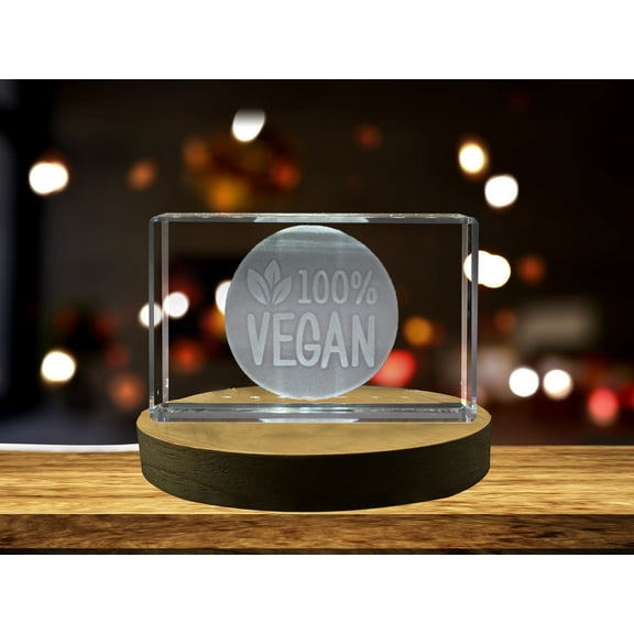 100% Vegan 3D Engraved Crystal 3D Engraved Crystal Keepsake/Gift/Decor/Collectible/Souvenir
