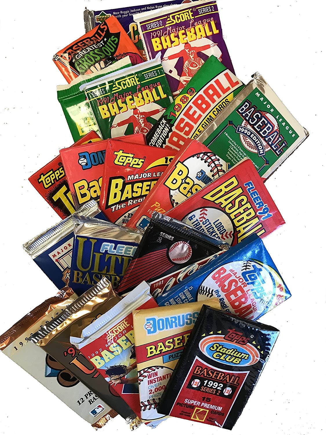 100 Vintage Baseball Cards in Old Sealed Wax Packs - Perfect for New Collectors