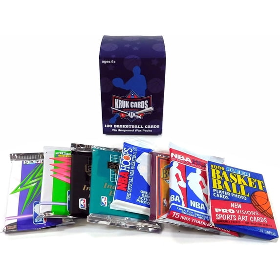 100 Vintage Basketball Cards in Older Factory Sealed Packs - Perfect for New Collectors and all Trading Card Lovers