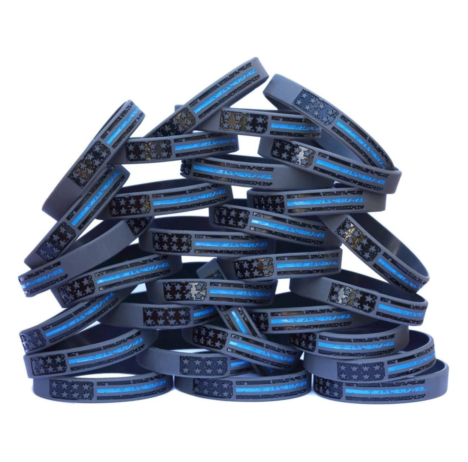 Thin Blue Line Rubber Wristbands - Stars & Stripes Pack Of 3 By TheAwristocrat 10 thumbnail image