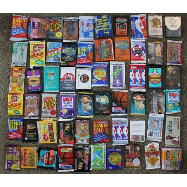 100 Vintage NBA Basketball Cards in Old Sealed Wax Packs Perfect for