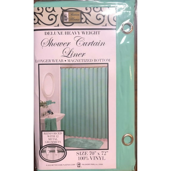 100%Vinyl Deluxe Shower Curtain Liner "Mildew Resistant, Reinforced, Magnetized"