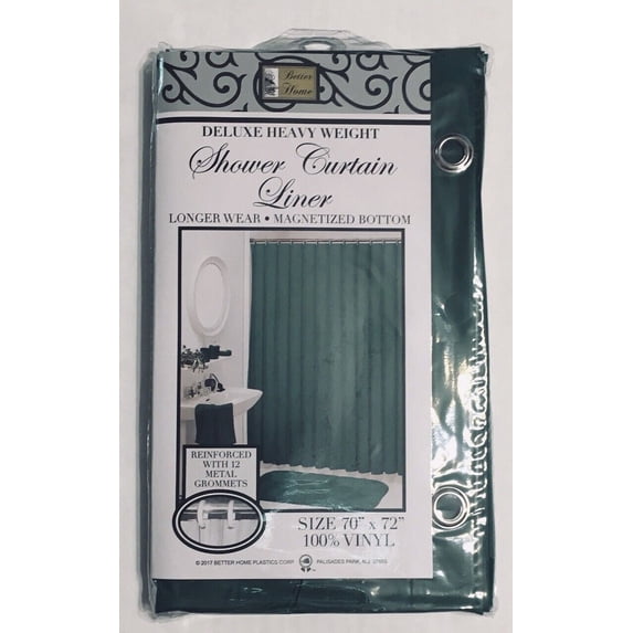 100%Vinyl Deluxe Shower Curtain Liner "Mildew Resistant, Reinforced, Magnetized"