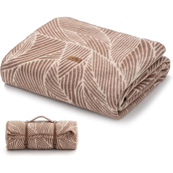 100% Virgin Wool Blanket 48 in x 62 in Medium Beige