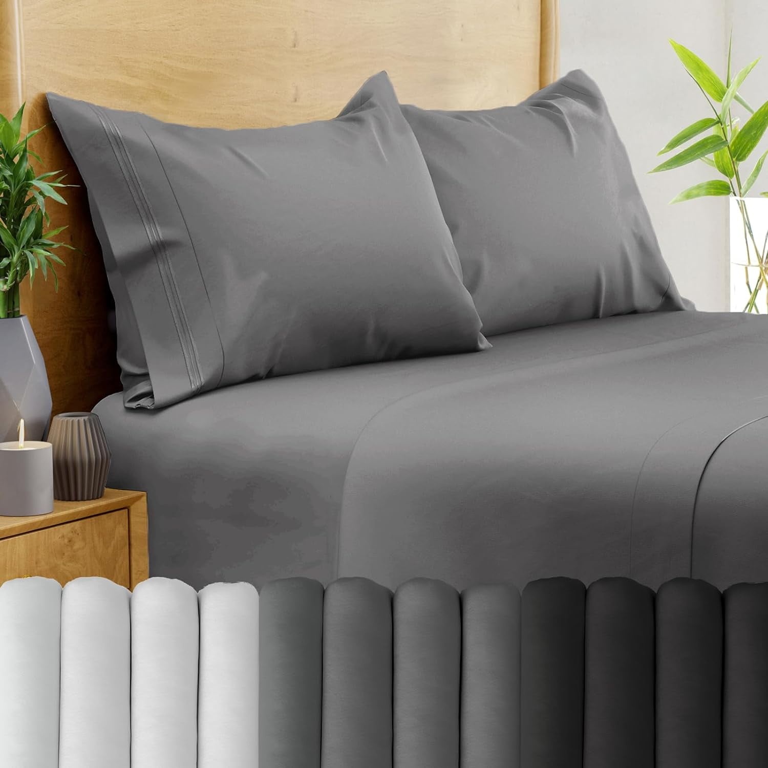 100 Viscose from Bamboo Sheets King Size, 4 Pc Luxury Cooling Sheets