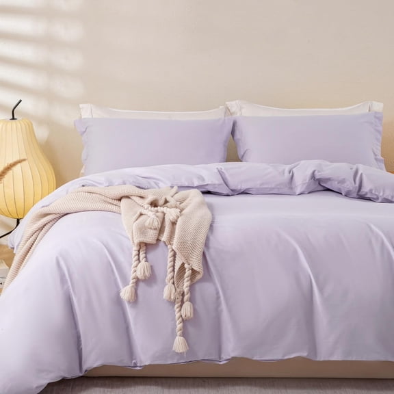 100% Washed Cotton Duvet Cover King Size Soft Breathable Durable Bedding with Zipper Closure & 8 Corner Ties- 3 Pieces Plain Simple Duvet Cover Set,2 Pillow Shams,1 Duvet Cover(104"x90")