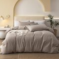 100 Washed Cotton Duvet Cover Set Comfy Simple Style Soft Breathable