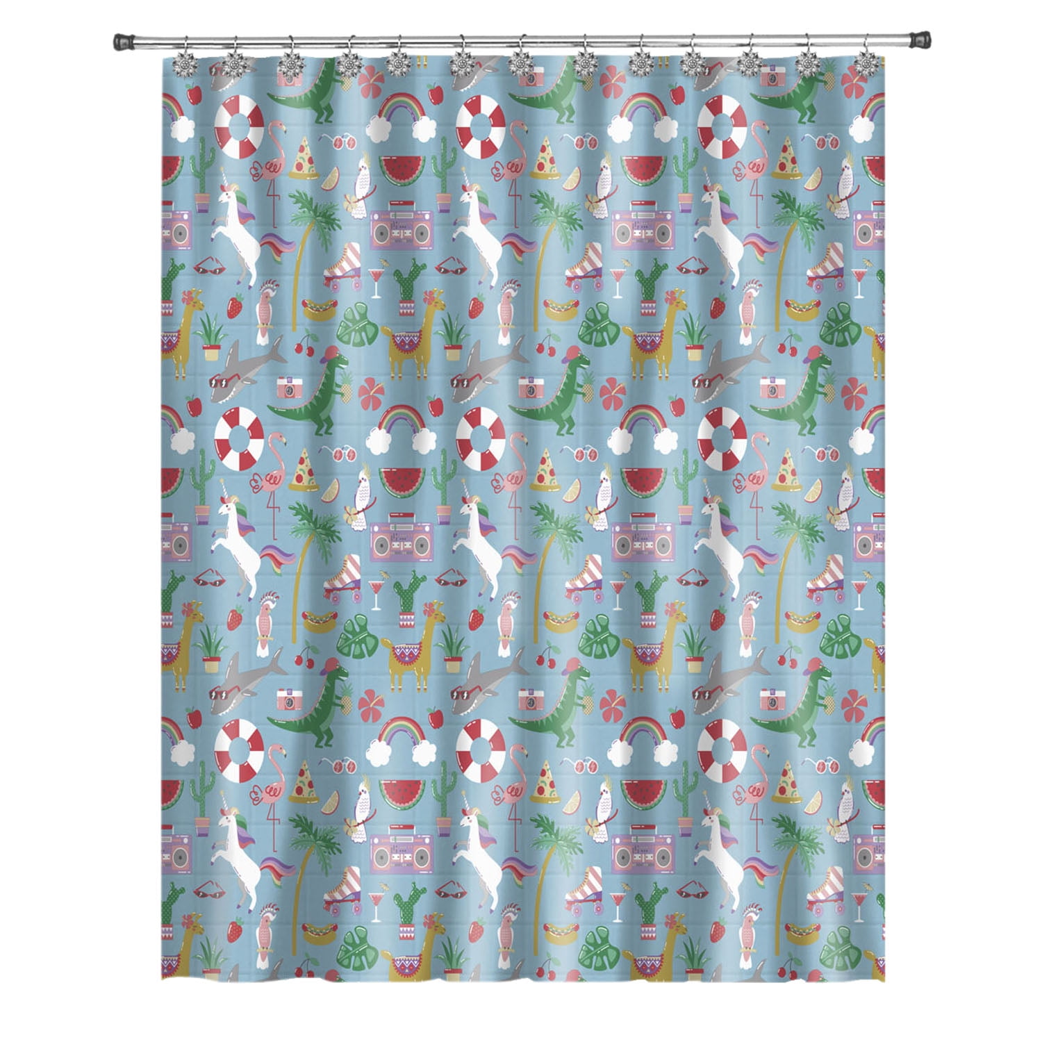 Rainbow Koala Wearing Love Heart Glasses Shower Curtain by Random