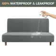 Waterproof Futon Slipcover, Stretch Jacquard Armless Sofa Protector