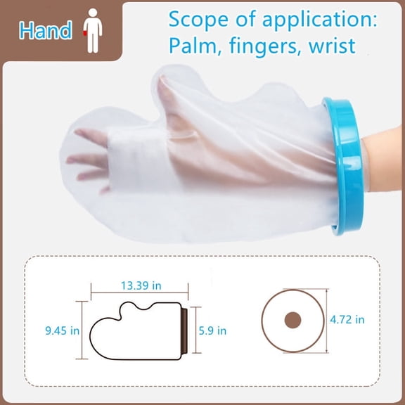100% Waterproof Hand Cast Cover - Reusable Watertight Foot & Knee Protector with Anti-Slip Bottom for Shower & Swimming