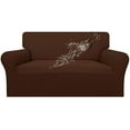 thumbnail image 1 of 100% Waterproof Loveseat Couch Cover, Dual Waterproof Sofa Cover, Stretch Jacquard Sofa Slipcover, Leakproof Furniture Protector for Kids, Pets, Dog and Cat (Loveseat, Coffee), 1 of 6