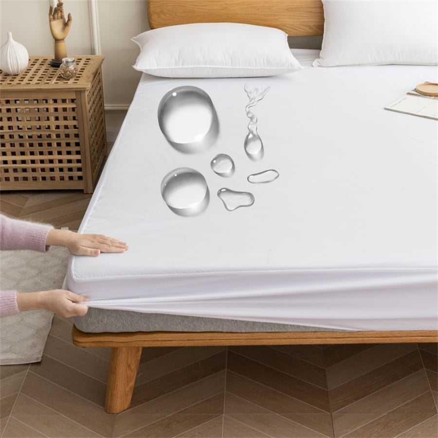 100 Waterproof Mattress Cover Fitted Bed Sheet with Elastic Band Anti