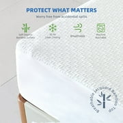 100% Waterproof Mattress Protector, Breathable Cooling Bamboo 3D Air Fabric Mattress Cover, Soft Noiseless Bed Cover, Machine Washable, 8-21 Deep Pocket Twin