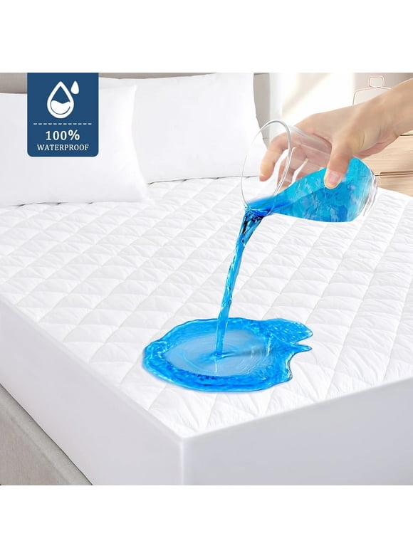 Full Size Waterproof Mattress Protector, Breathable Air Fabric Mattress Cover, Hypoallergenic & Noiseless Topper Protector, Machine Washable Vinyl Free, 8-21'' Deep Pocket