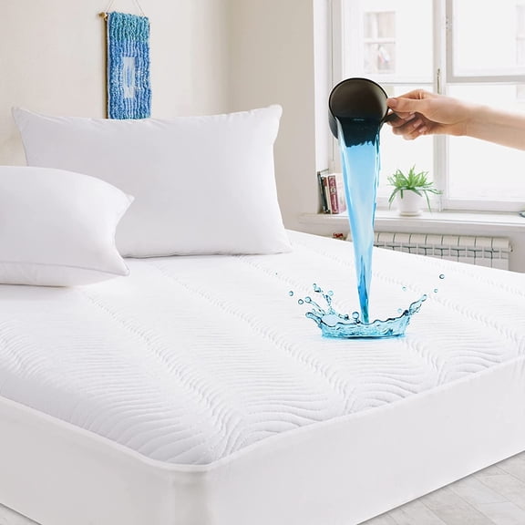 100% Waterproof Mattress Protector Quilted Breathable Premium Cover, Queen Size
