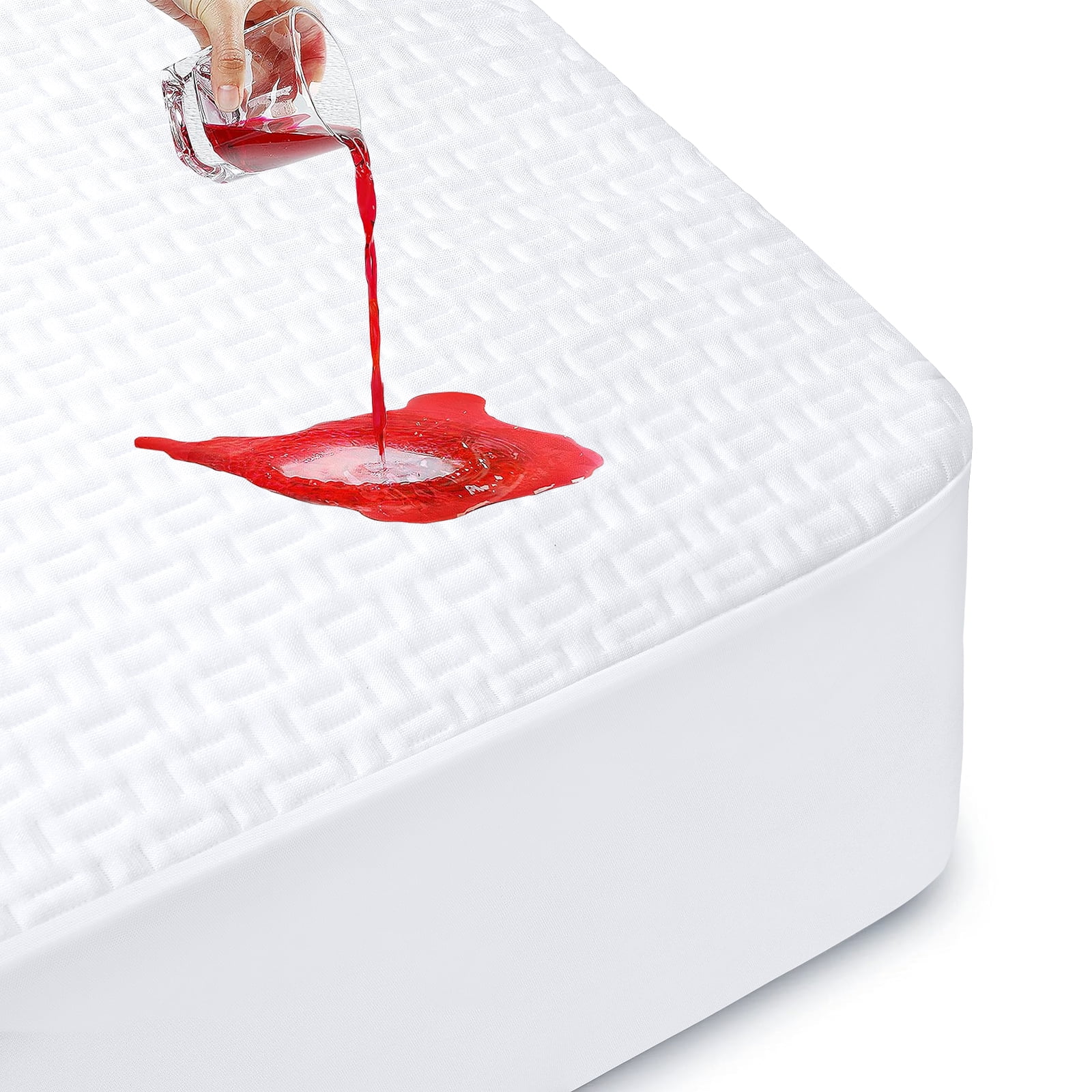 WeGuard 100% Waterproof Mattress Protector, Breathable Cooling Bamboo 3D Air Fabric Mattress Cover, Soft Noiseless Bed Cover, Machine Washable, 8-21'' Deep Pocket (Twin)