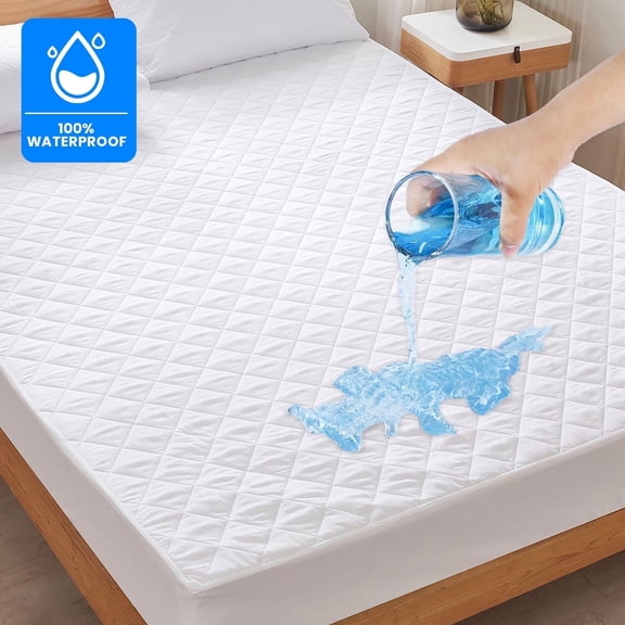 100% Waterproof Mattress Protector Twin Size, Bed bug Proof Mattress Cover Hypoallergenic Mattress Encasement, Breathable Soft Noiseless Washable Mattress Pad Cover, 3"-14" Deep Pocket