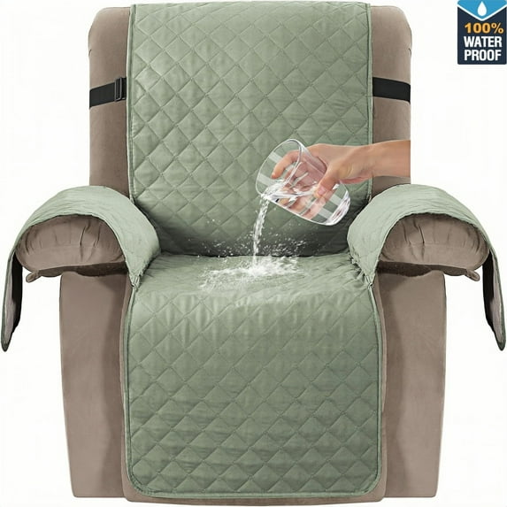 100% Waterproof & Non-Slip Power Lift Recliner Cover Slipcover for Power Lift Recliner Chairs for Elderly,Kids,Dog (28", Green)