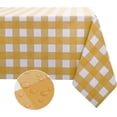 thumbnail image 1 of 100% Waterproof PVC Table Cloth, Oil-Proof Spill-Proof Vinyl Rectangle Tablecloth, Wipeable Table Cover for Outdoor and Indoor Use,Gold,52x 52Inch, 1 of 6