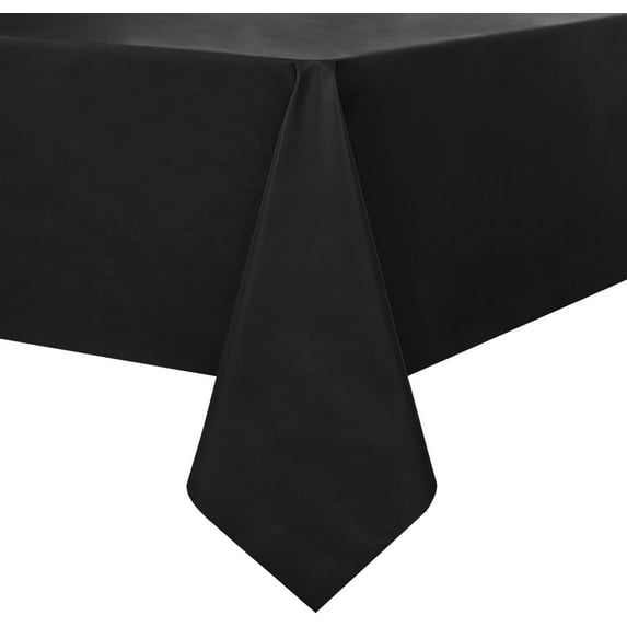 100% Waterproof PVC Tablecloth, Rectangle Oil Spill Proof Stain Resistant Vinyl Table Cloth, Wipe Clean Plastic Table Covers for Kitchen/Dining/Parties - 60 x 84 Inch, Black