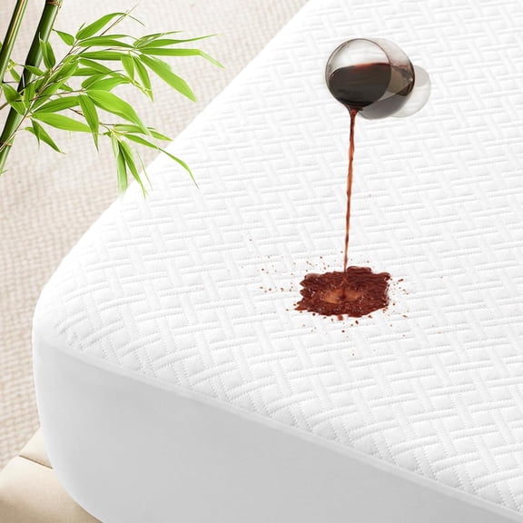 100% Waterproof Queen Mattress Protector, Breathable Bamboo Rayon Mattress Co er with 8-21 Deep Pocket, Noiseless Cool 3D Air Mattress Co er, Hypoallergenic & Odor Resistant