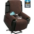 thumbnail image 1 of 100% Waterproof Recliner Chair Cover,Non-Slip Elderly Electric Power Lift Recliner Slipcovers, Machine Washable with Side Pockets (Brown), 1 of 6