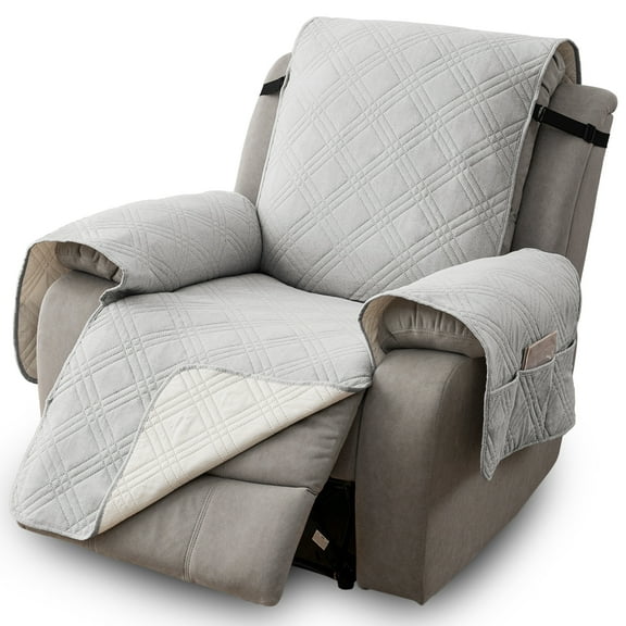 100% Waterproof Recliner Chair Cover, Non Slip Recliner Covers for Recliner Chair with Pocket, Washable Reclining Chair Cover Furniture Protector for Kids, Pets