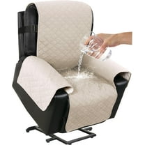 100% Waterproof Recliner Chair Cover Sofa Slipcover with Pocket Reclining Chair Cover,Ivory 22"