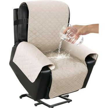 100% Waterproof Recliner Chair Cover Sofa Slipcover with Pocket Reclining Chair Cover,Ivory 22"