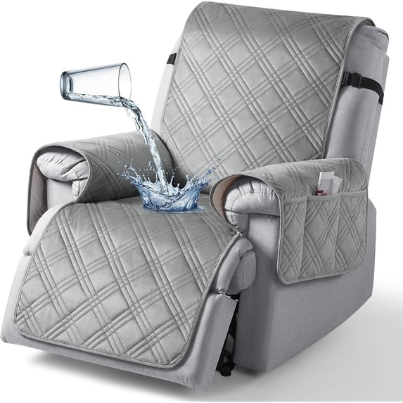 100% Waterproof Recliner Chair Cover with Pocket, Non Slip Recliner ...