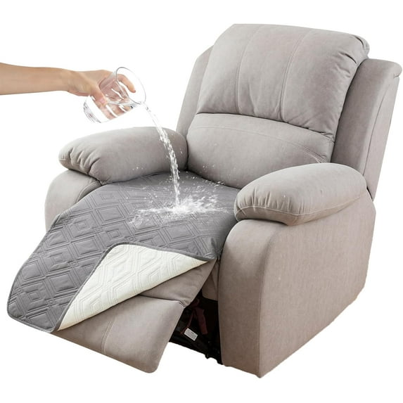 100% Waterproof Recliner Chair Covers, Anti-Slip Recliner Cover Dog Chair Cover Furniture Protector, Chair Sofa Slipcover for Pets Dogs, 1 Piece (Light Gray)