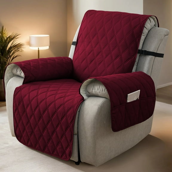 100% Waterproof Recliner Cover - Recliner Cover with Non-Slip Granule, Recliner Chair Covers with Elastic Band, Recliner Chair Covers for Reclining Chair