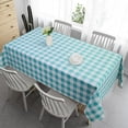 thumbnail image 1 of 100% Waterproof Rectangle PVC Tablecloth, Checkered Vinyl Table Cloth Cover Oil Proof Spill Proof Wipeable Table Cloths for Indoor and Outdoor Use(Blue Teal,60X120IN), 1 of 6