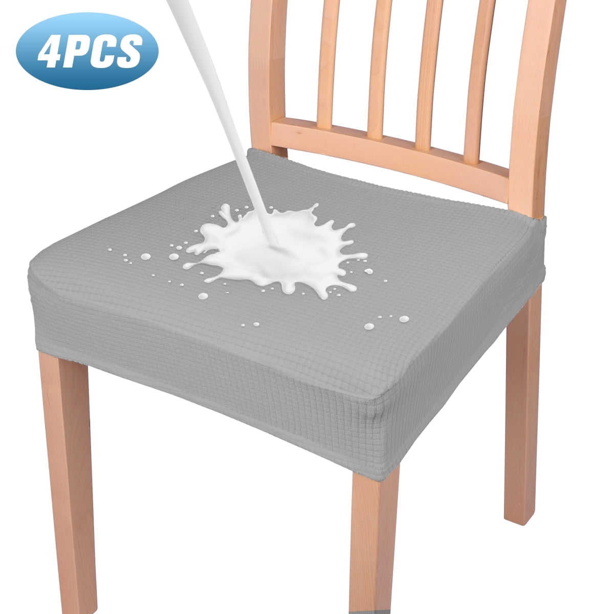 100 Waterproof Seat Covers for Dining Room Chairs Set of 4, Stretch